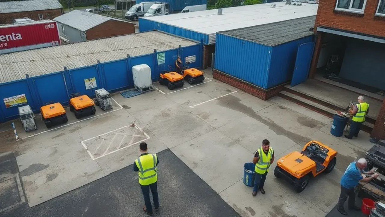 An elevated view across a site relevant to One-off deep cleaning near Manchester
